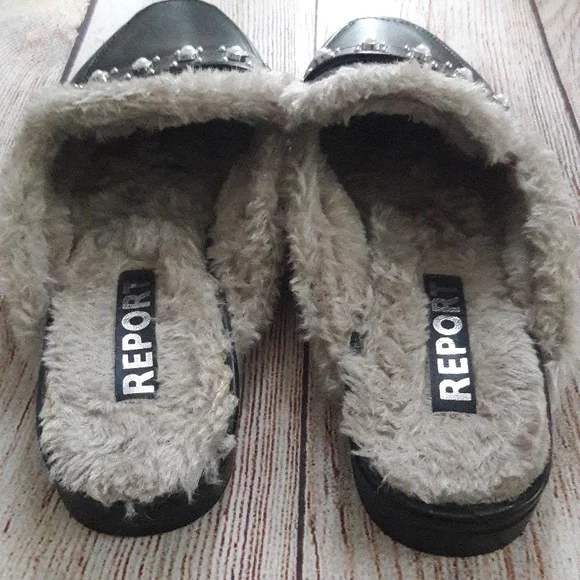 Report faux fur lined jewel embellished mules - Picture 5 of 8
